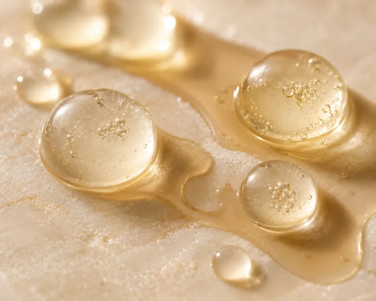 Golden ceramide droplets